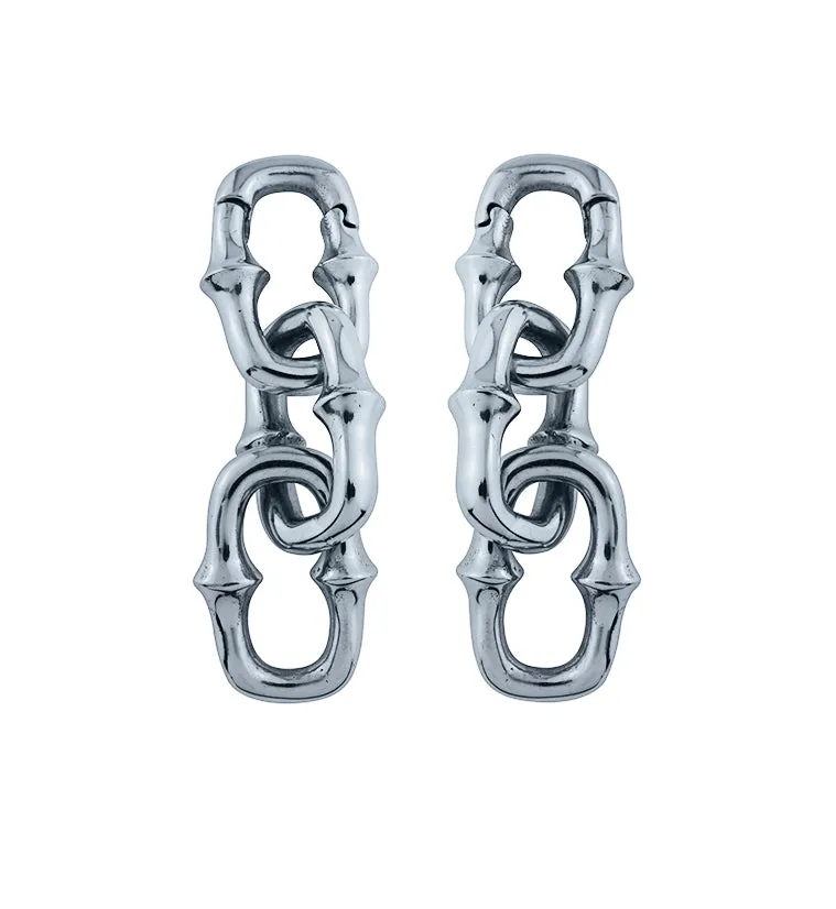 Mini OG Chain Triple Link White Brass Ear Weights