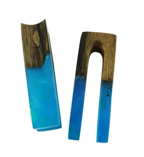 Ocean Resin Areng Wood Tower Ear Weights