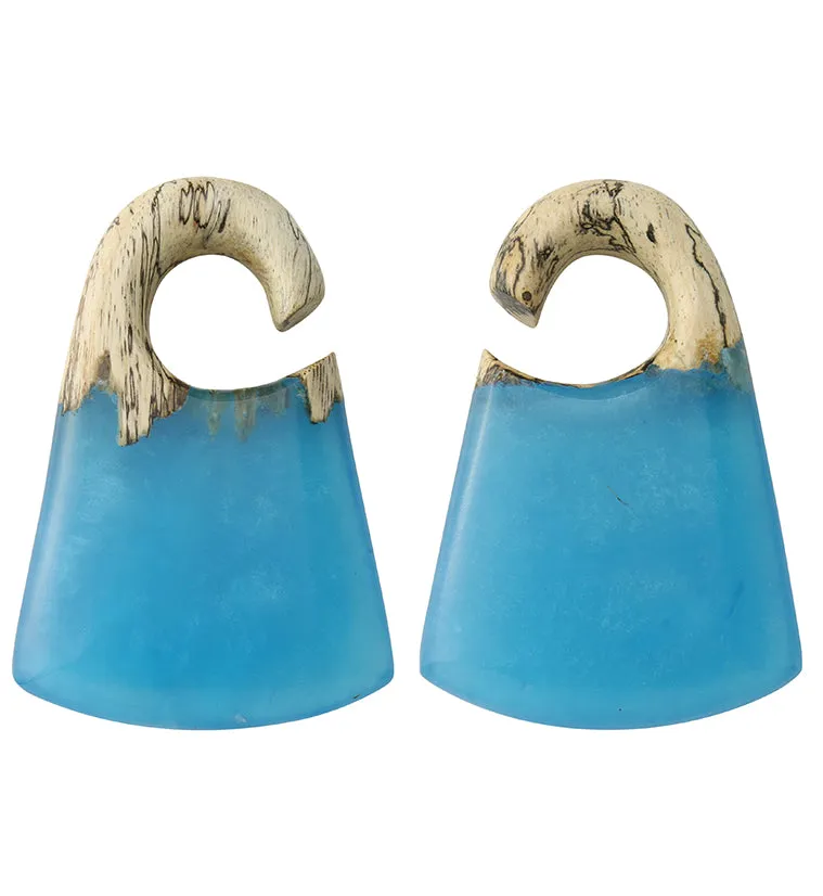 Ocean Resin Locket Tamarind Wood Ear Weights