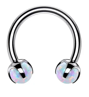 Opalite Claw Stainless Steel Circular Barbell