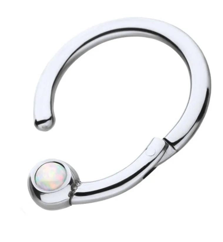 Opalite Titanium Hinged Segment Captive Ring
