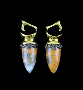 Ornamental Bumblebee Jasper Stone Ear Weights