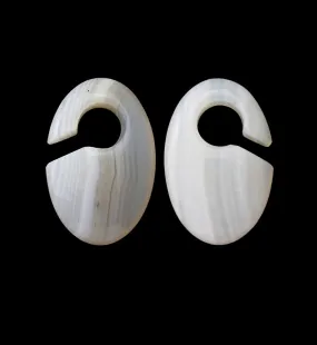Ovaloid Agate Stone Ear Weights