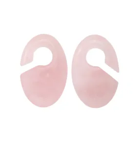 Ovaloid Rose Quartz Stone Ear Weights