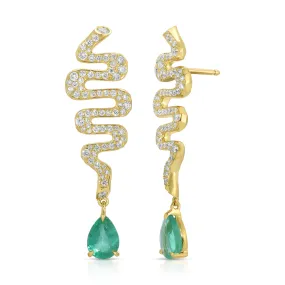 Pav?? Diamond & Emerald Pacific Coast Earrings