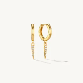 Pave Drop Earrings Gold