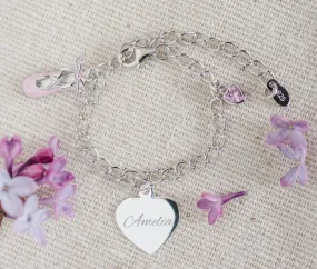 Personalized Sterling Silver Dance Charm Bracelet with FREE Engraved Charm