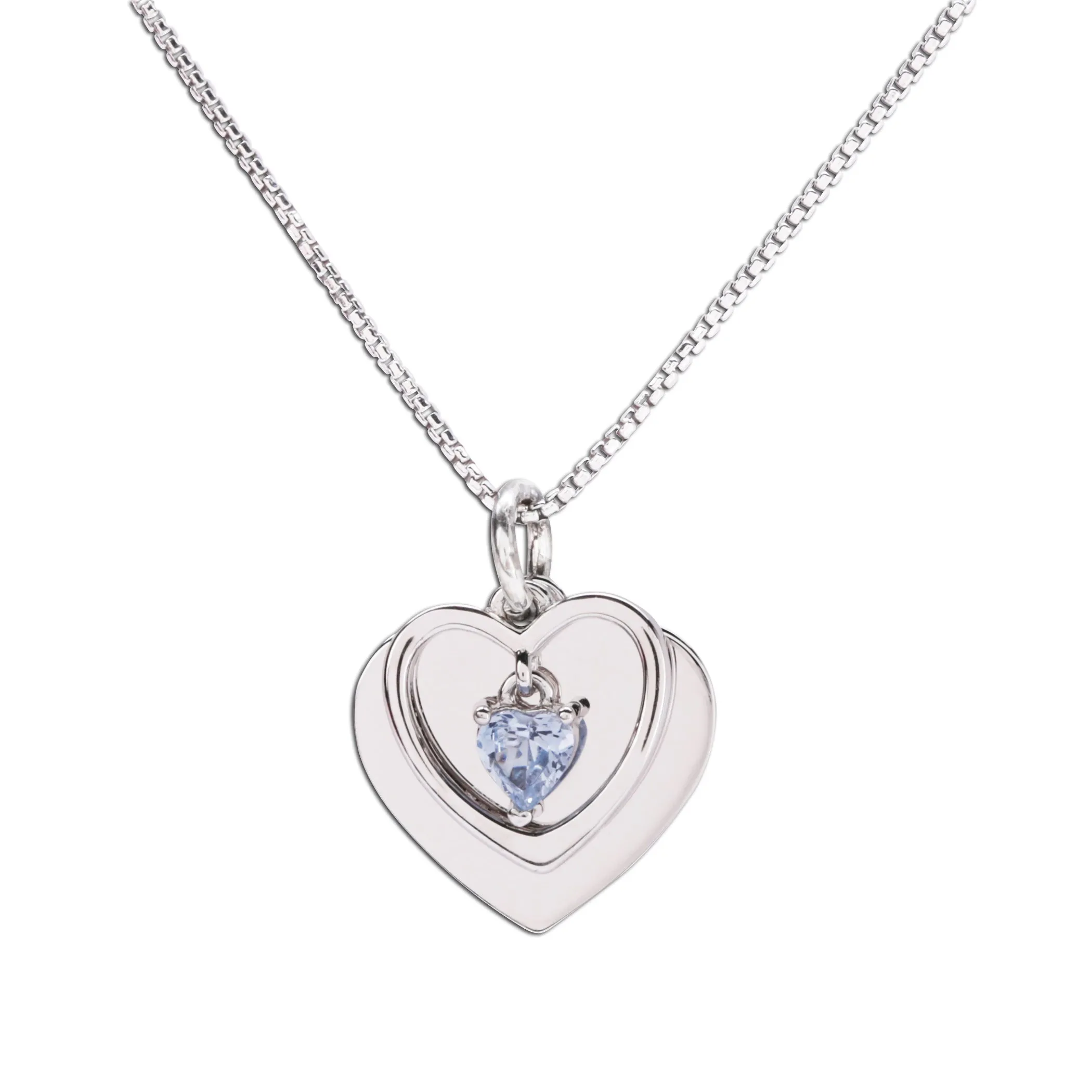 Personalized Sterling Silver FREE Engraved Birthstone Dancing Heart Necklace for Girls