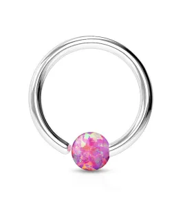 Pink Opalite Fixed Captive Ring