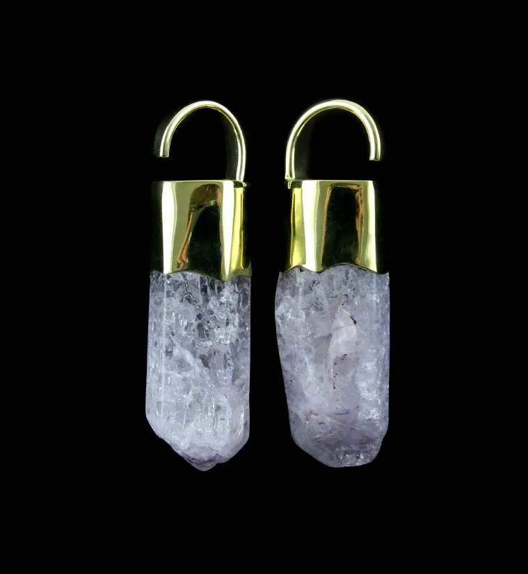 Purple Crystal Brass Ear Weights