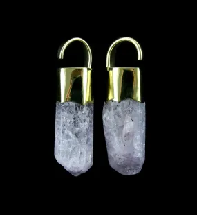 Purple Crystal Brass Ear Weights