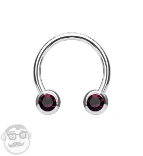 Purple CZ Steel Stainless Circular Barbell