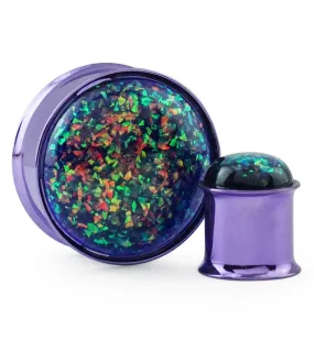 Purple Opalite Flash PVD Stainless Steel Plugs