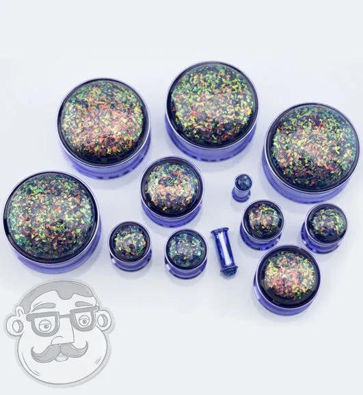 Purple Opalite Flash PVD Stainless Steel Plugs