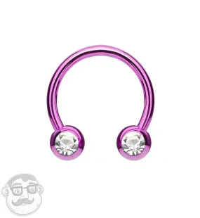 Purple PVD CZ Circular Barbell