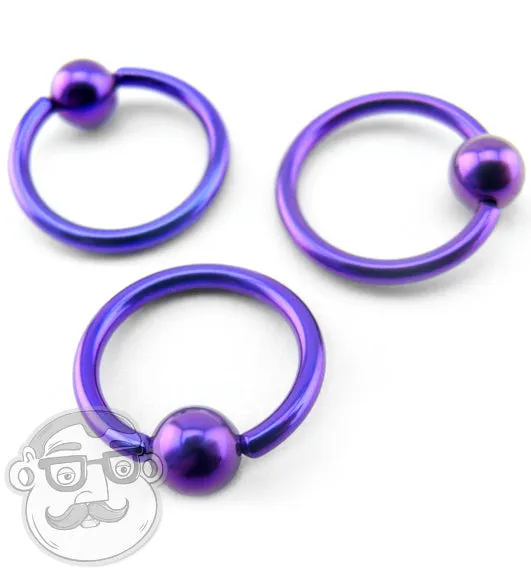 Purple Titanium Captive Ring
