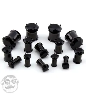 PVD Black CZ Steel Plugs