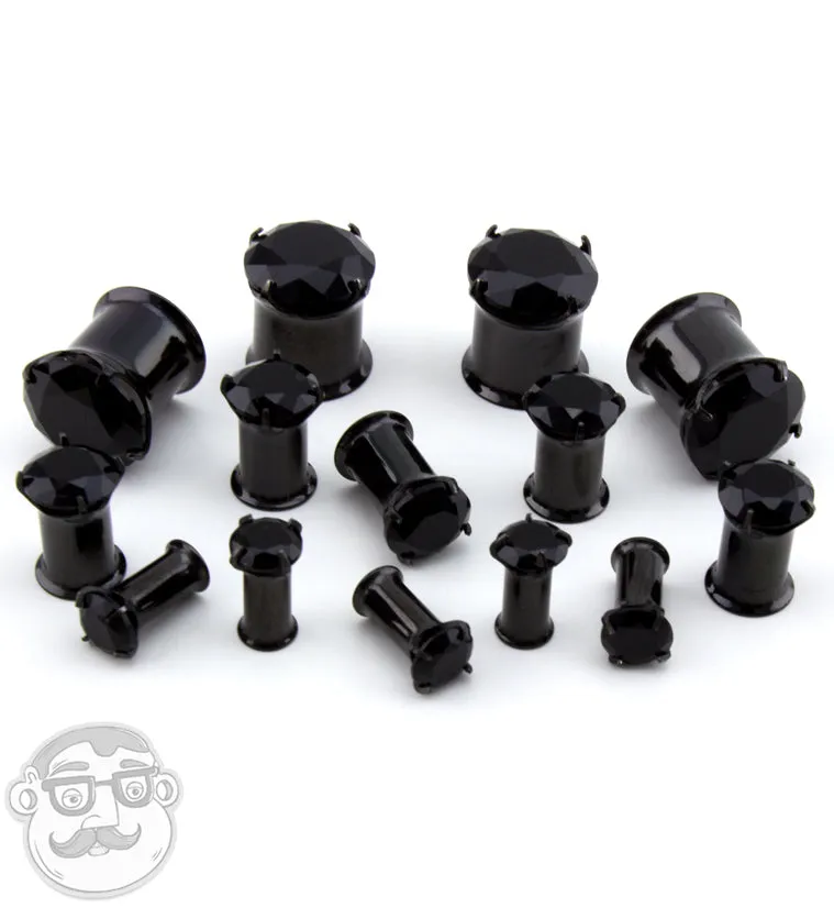 PVD Black CZ Steel Plugs