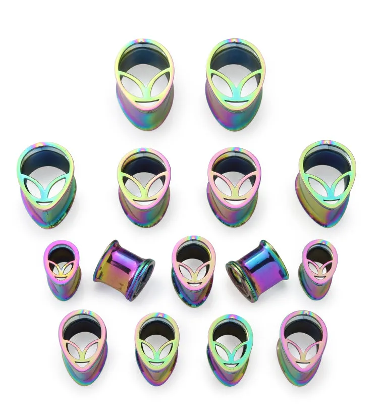 Rainbow PVD Alien Stainless Steel Teardrop Tunnels