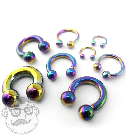 Rainbow PVD Circular Barbell