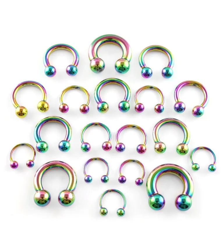 Rainbow PVD Circular Barbell