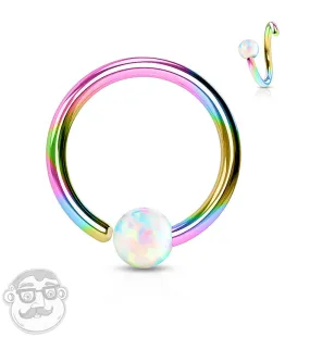 Rainbow PVD Opalite Fixed Captive Ring