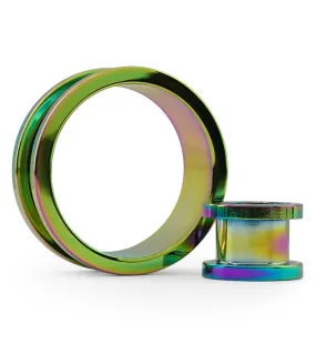 Rainbow Stainless Steel Screw on Tunnels