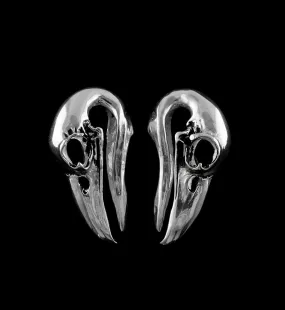 Raven White Brass Ear Weights