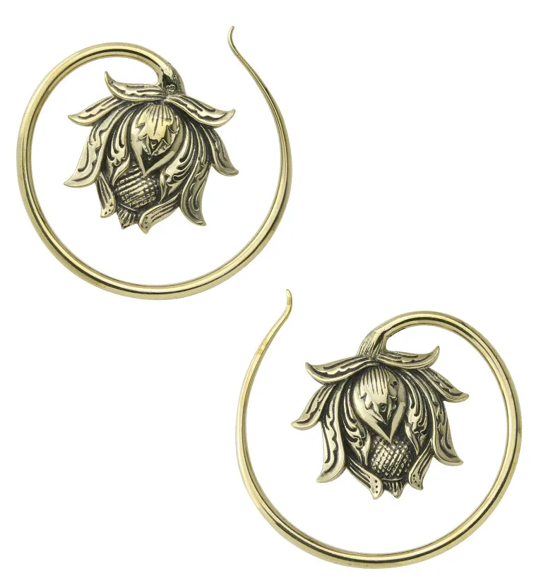 Resting Lotus Brass Ear Weights