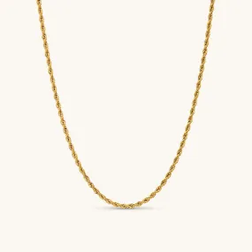 Rope Chain Necklace In Gold