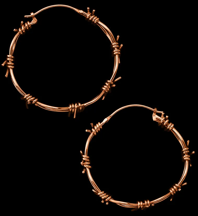 Rose Gold Barbed Wire Brass Ear Weights