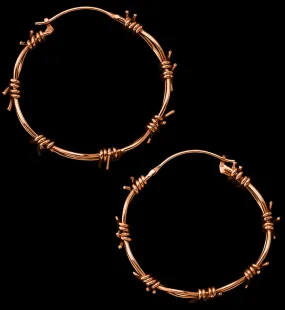 Rose Gold Barbed Wire Brass Ear Weights