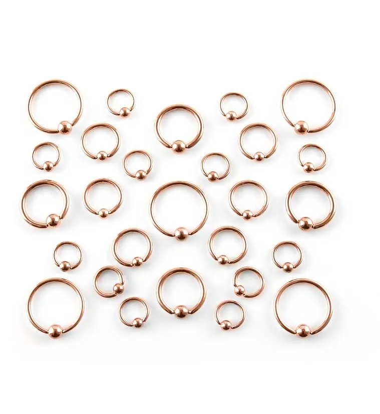 Rose Gold Captive Ring Stainless Steel