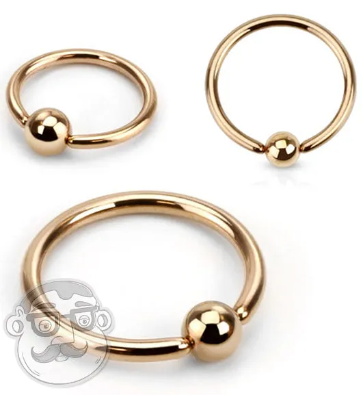 Rose Gold Captive Ring Stainless Steel