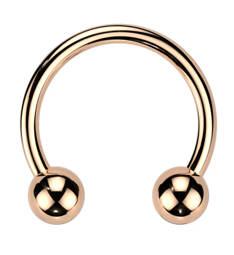 Rose Gold Circular Stainless Steel Barbell