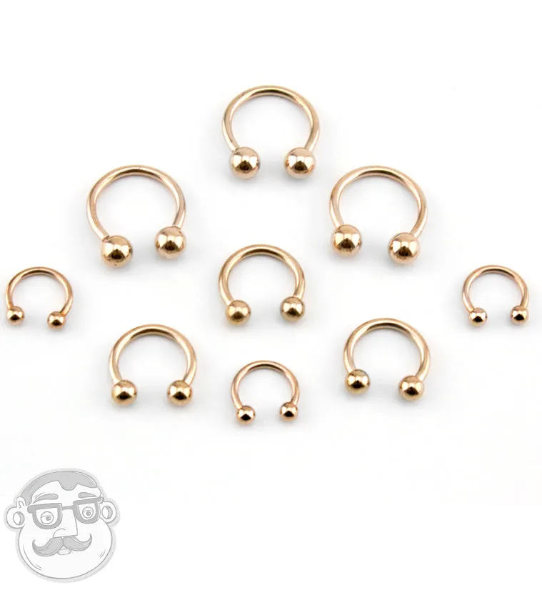 Rose Gold Circular Stainless Steel Barbell