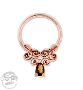 Rose Gold PVD Filigree Gem Captive Ring