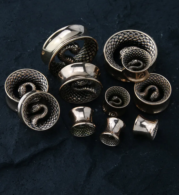 Rose Gold PVD Snake Stainless Steel Tunnels