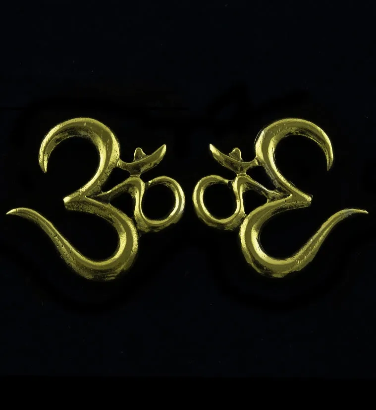Sacred Om Brass Ear Weights