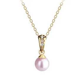 SALE! 14K Gold-Plated Children's Pink Pearl Necklace for Kids