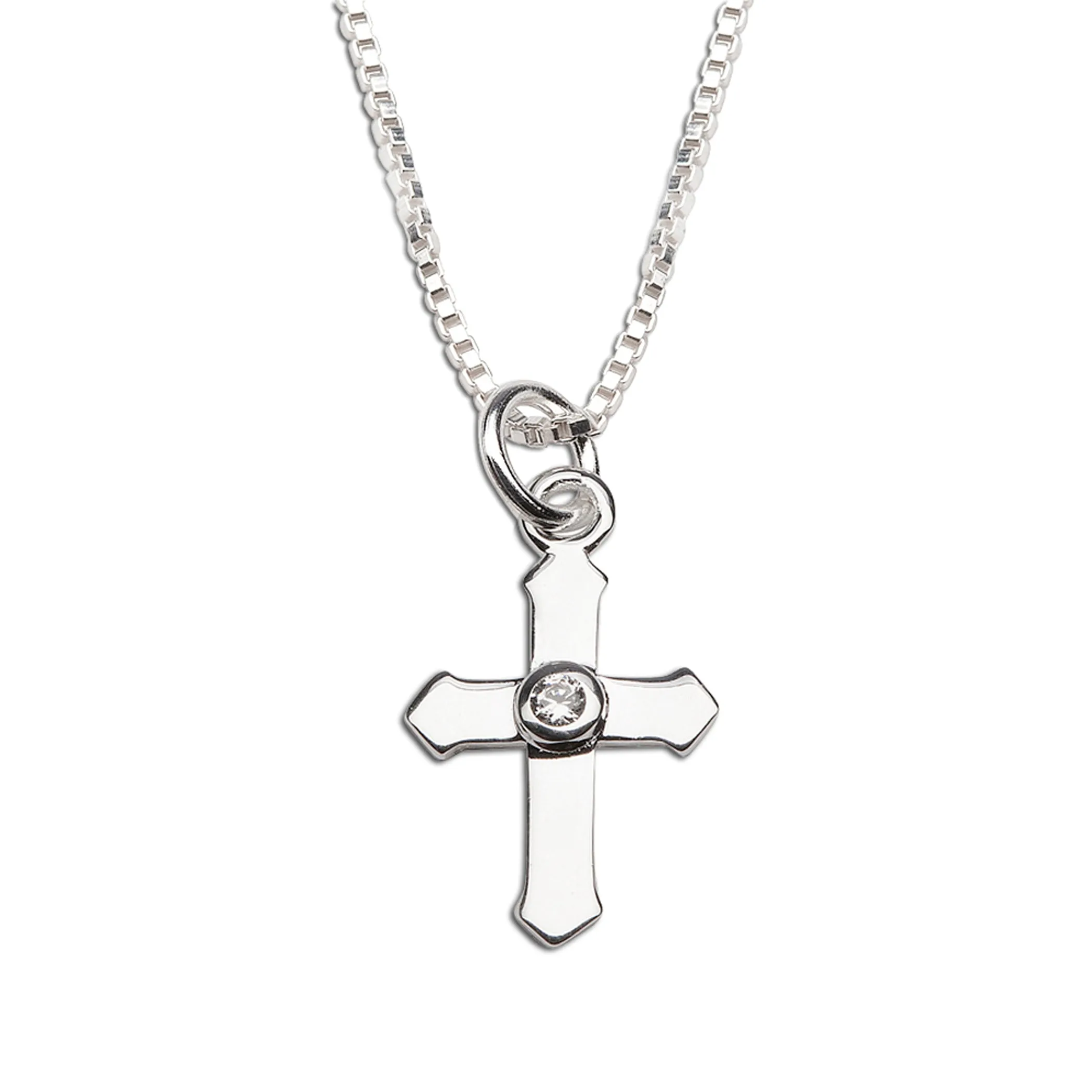 SALE! Sterling Silver Cross Necklace for Baptism or Communion Gift