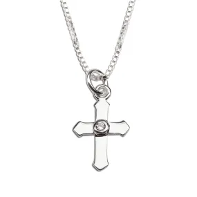 SALE! Sterling Silver Cross Necklace for Baptism or Communion Gift