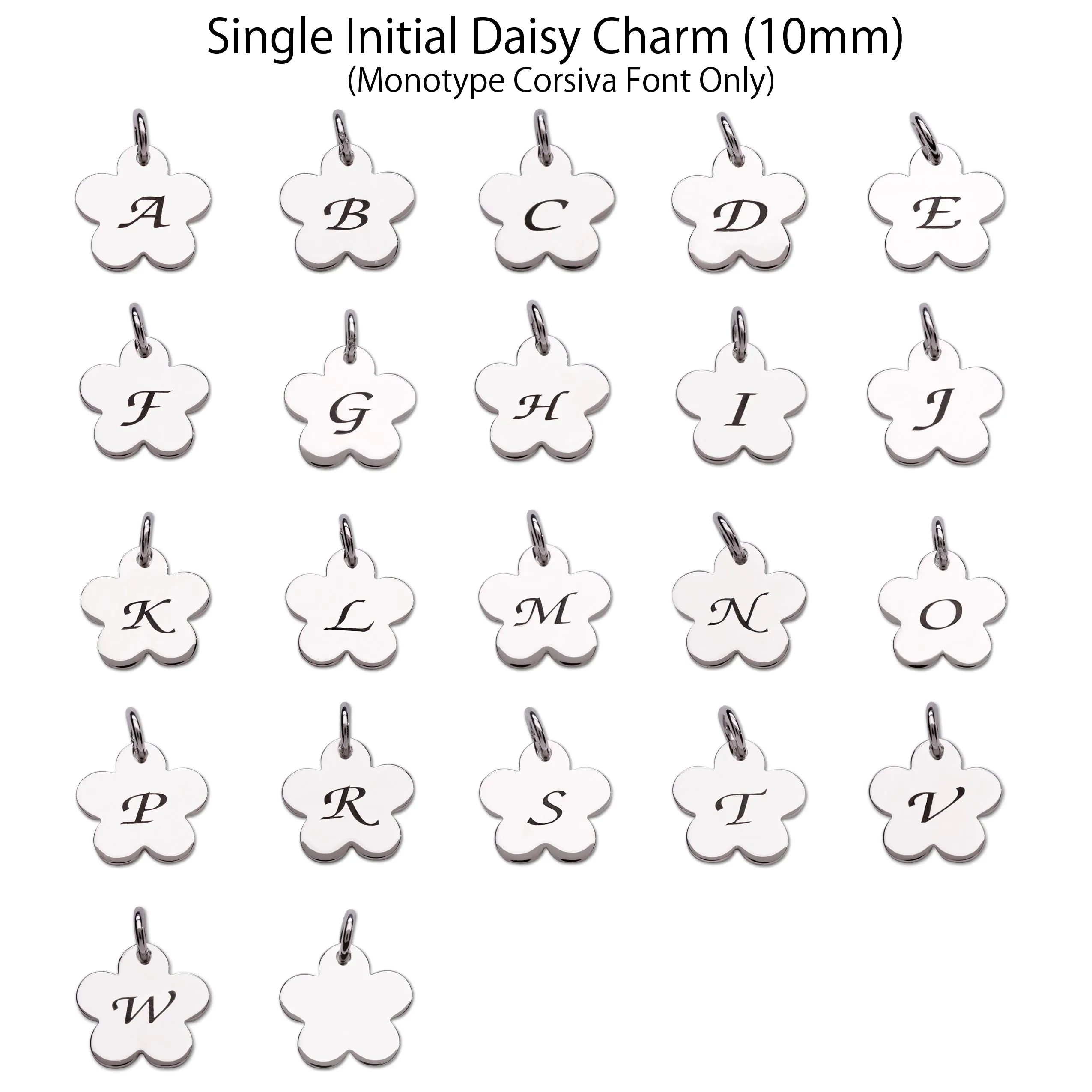 SALE!  Sterling Silver Design-Your-Own Custom Necklace with Daisy and Initial Charm for Little Girls
