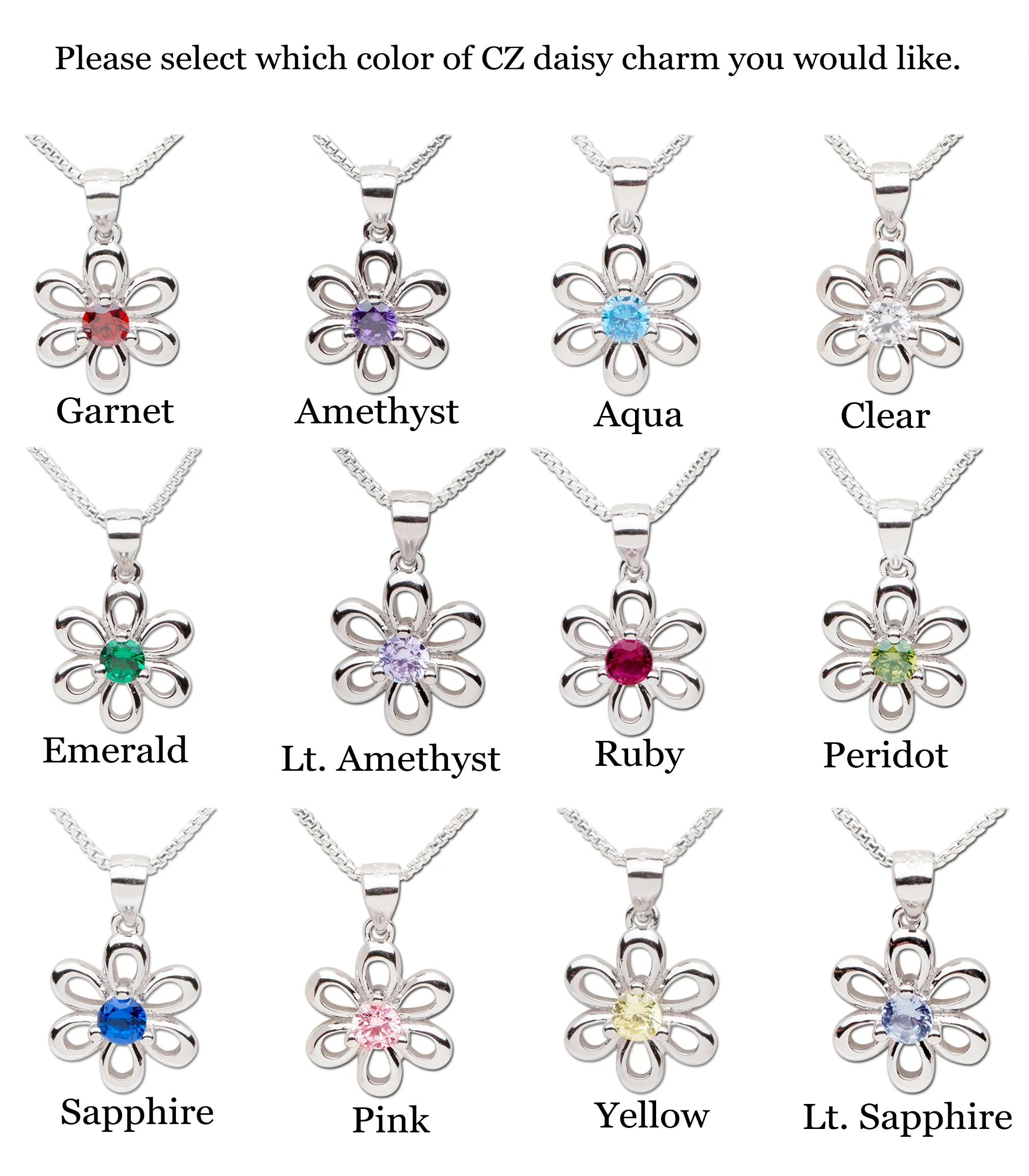 SALE!  Sterling Silver Design-Your-Own Custom Necklace with Daisy and Initial Charm for Little Girls