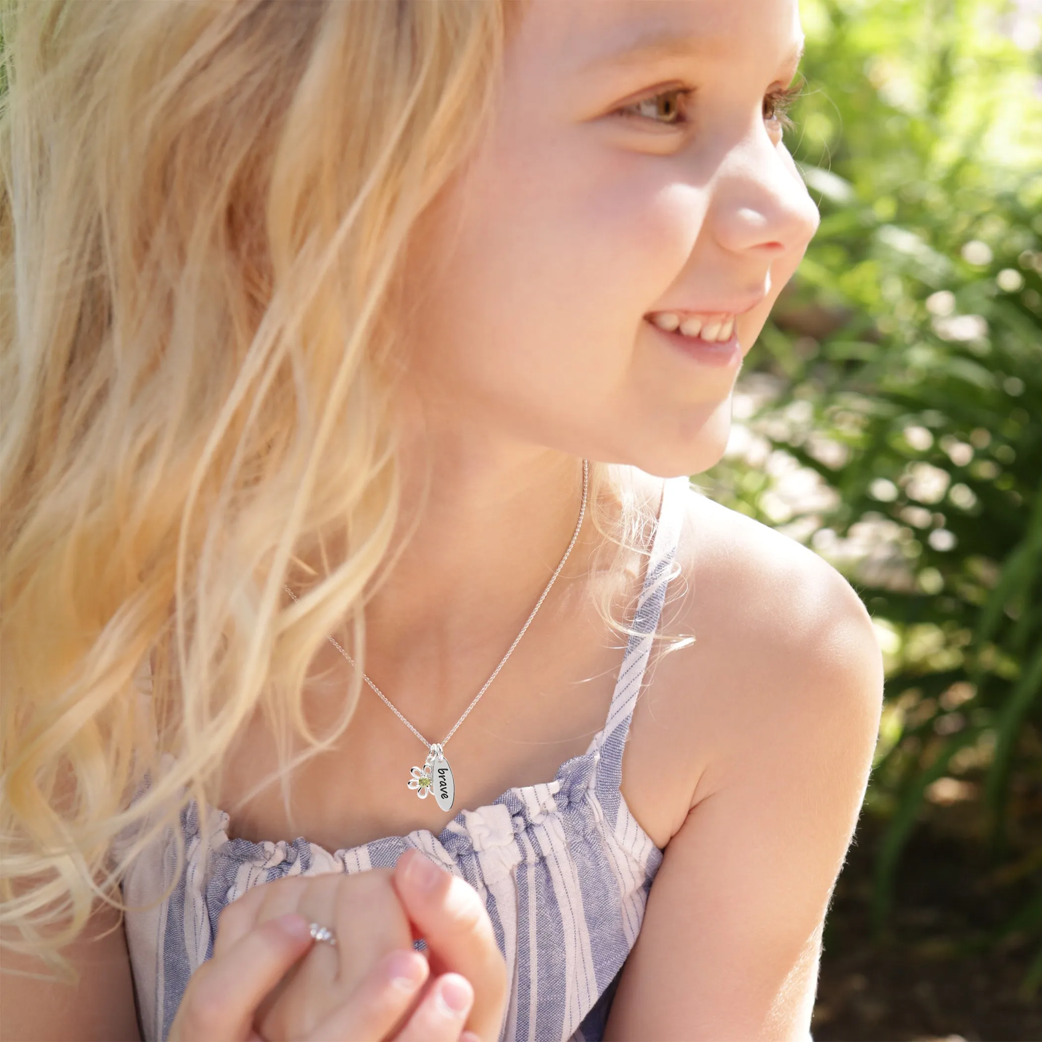 SALE!  Sterling Silver Design-Your-Own Custom Necklace with Daisy and Initial Charm for Little Girls