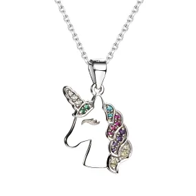 SALE! Sterling Silver Girl's Rainbow Unicorn Necklace