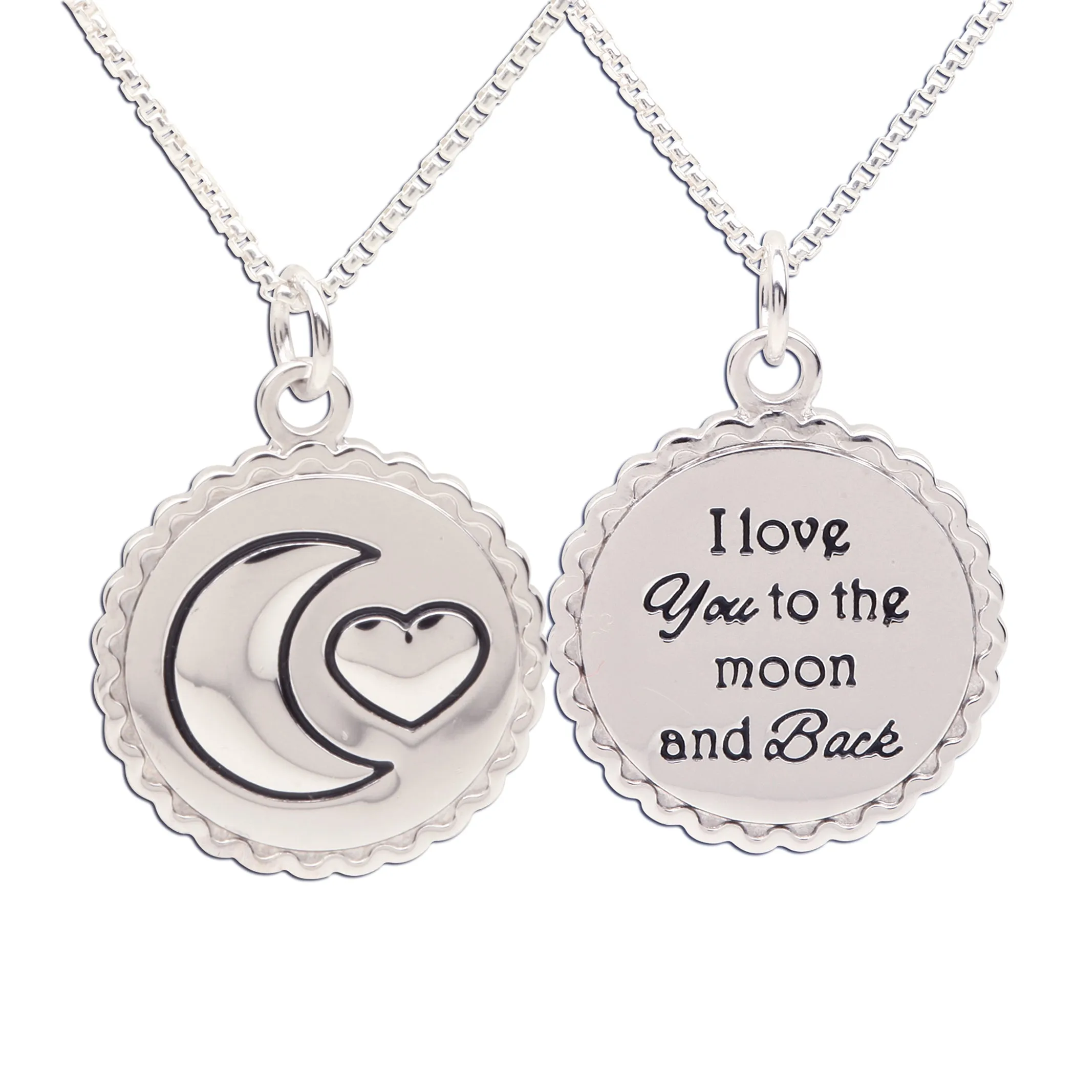 SALE! Sterling Silver I Love You to the Moon and Back Necklace for Kids