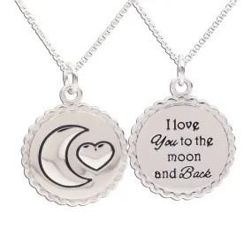 SALE! Sterling Silver I Love You to the Moon and Back Necklace for Kids