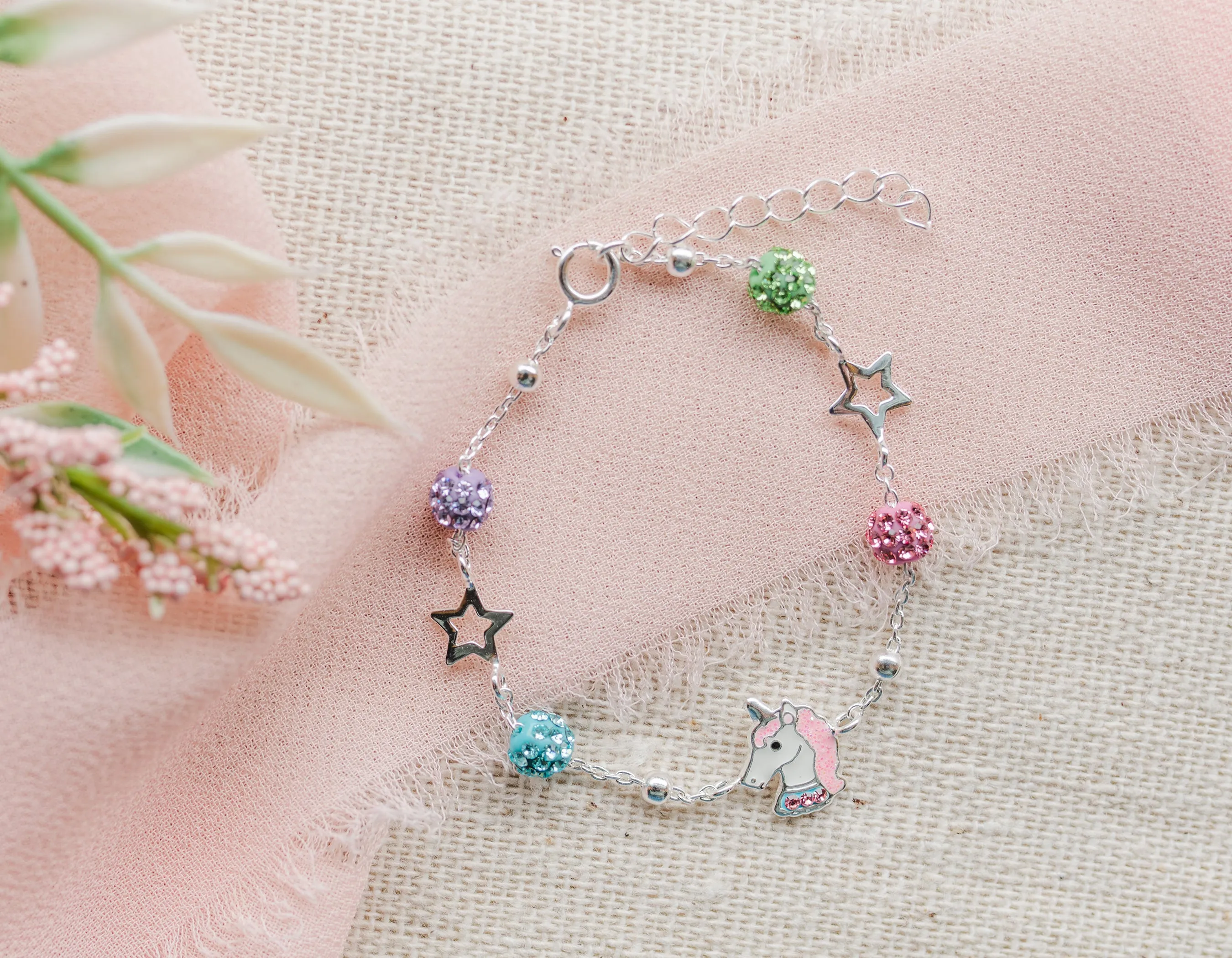 SALE! Sterling Silver Unicorn Stardust Bracelet for Kids