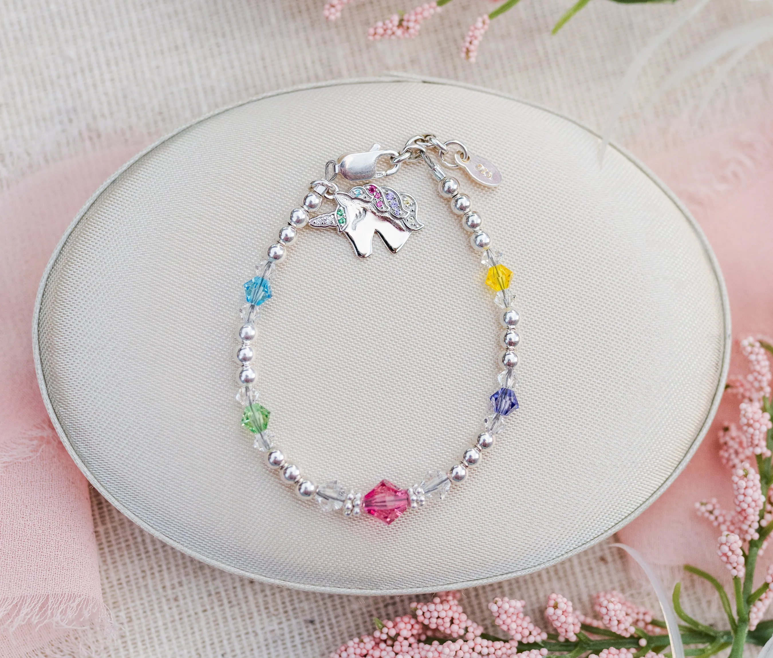 SALE! Unicorn (Rainbow) - Sterling Silver Unicorn Bracelet